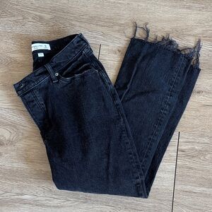 Abercrombie & Fitch Women’s Black The Dad High Rise Jeans Curve Love Fit